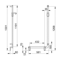 Keuco Axess Hand Shower Rail and Grab Bar Execution Left - Available in Various Colour
