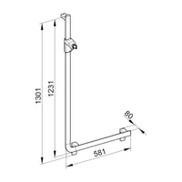 Keuco Axess Hand Shower Rail and Grab Bar Execution Left - Available in Various Colour