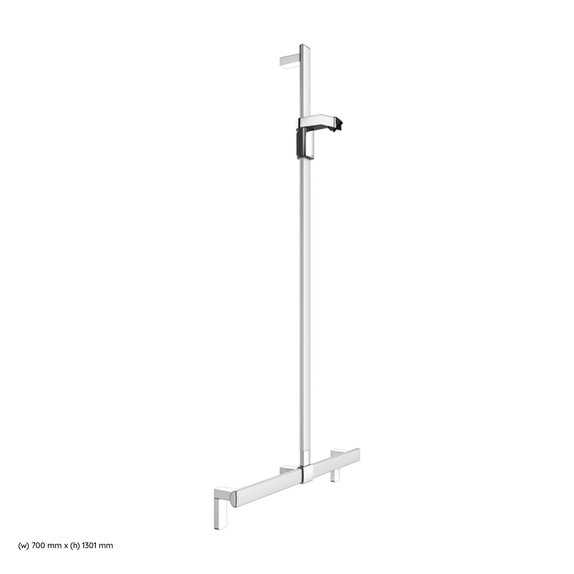 Keuco Axess Grab Bar with Hand Shower Sliding Rail in Aluminium Silver-Anodised / Chrome Plated - Available in Various Sizes
