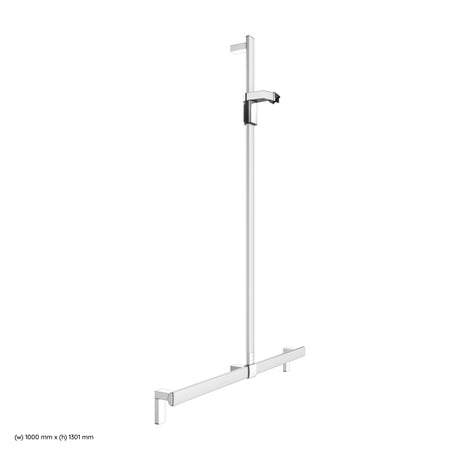 Keuco Axess Grab Bar with Hand Shower Sliding Rail in Aluminium Silver-Anodised / Chrome Plated - Available in Various Sizes