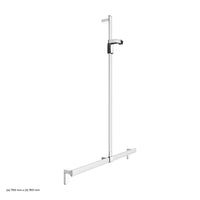 Keuco Axess Grab Bar with Hand Shower Sliding Rail in Aluminium Silver-Anodised / Chrome Plated - Available in Various Sizes