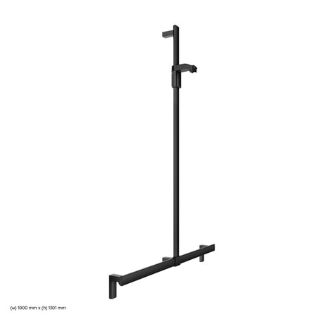 Keuco Axess Grab Bar with Hand Shower Sliding Rail in Matt Black - Available in Various Sizes