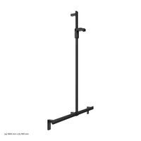 Keuco Axess Grab Bar with Hand Shower Sliding Rail in Matt Black - Available in Various Sizes