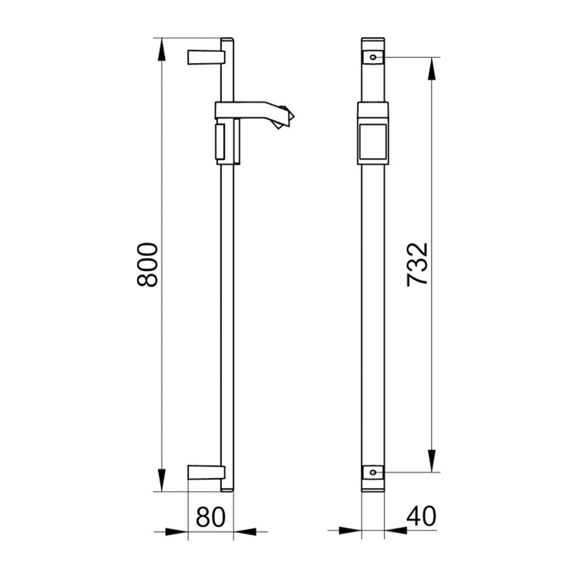 Keuco Axess Hand Shower Sliding Rail in Chrome Plated - Available in Various Sizes