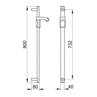 Keuco Axess Hand Shower Sliding Rail in Chrome Plated - Available in Various Sizes