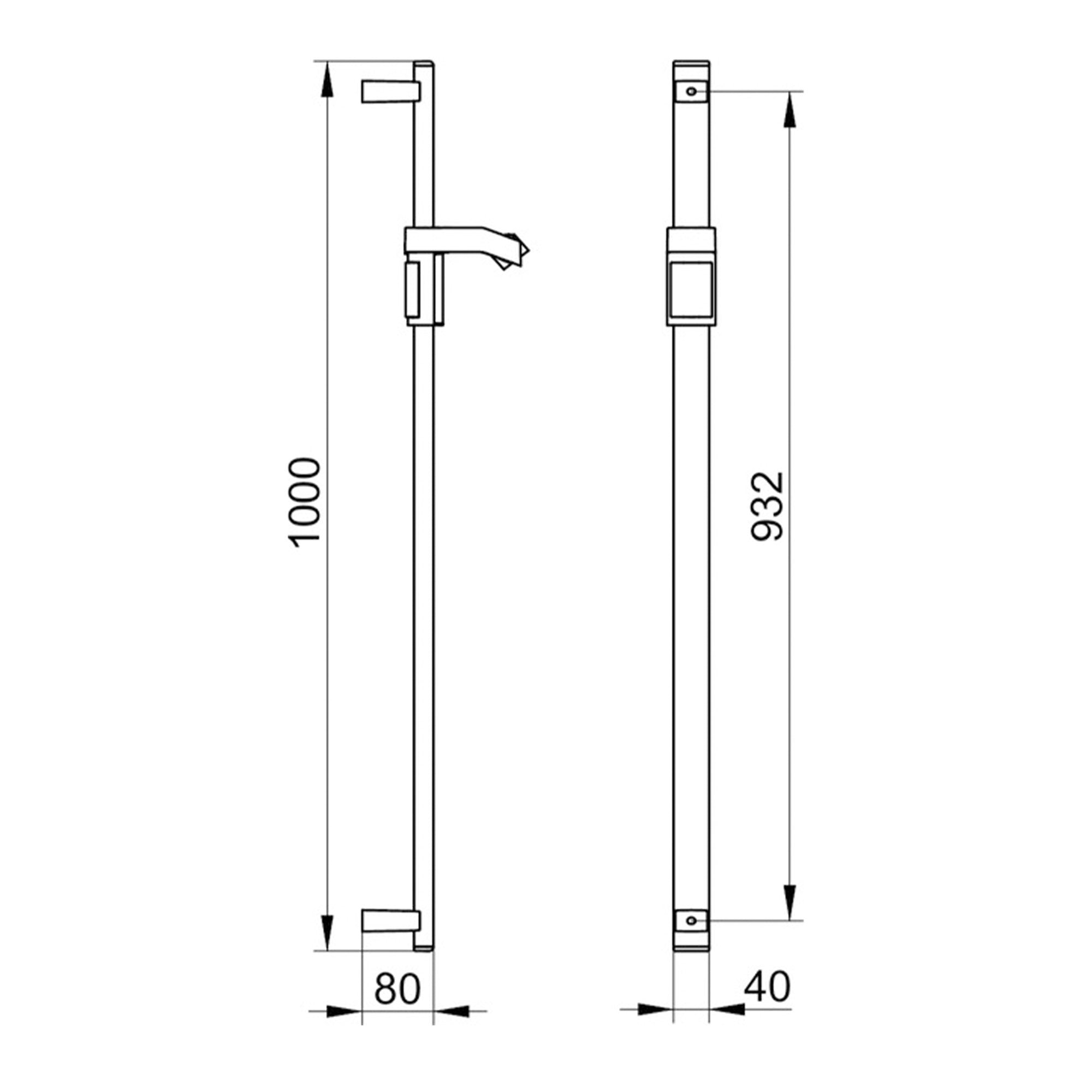Keuco Axess Hand Shower Sliding Rail in Chrome Plated - Available in Various Sizes