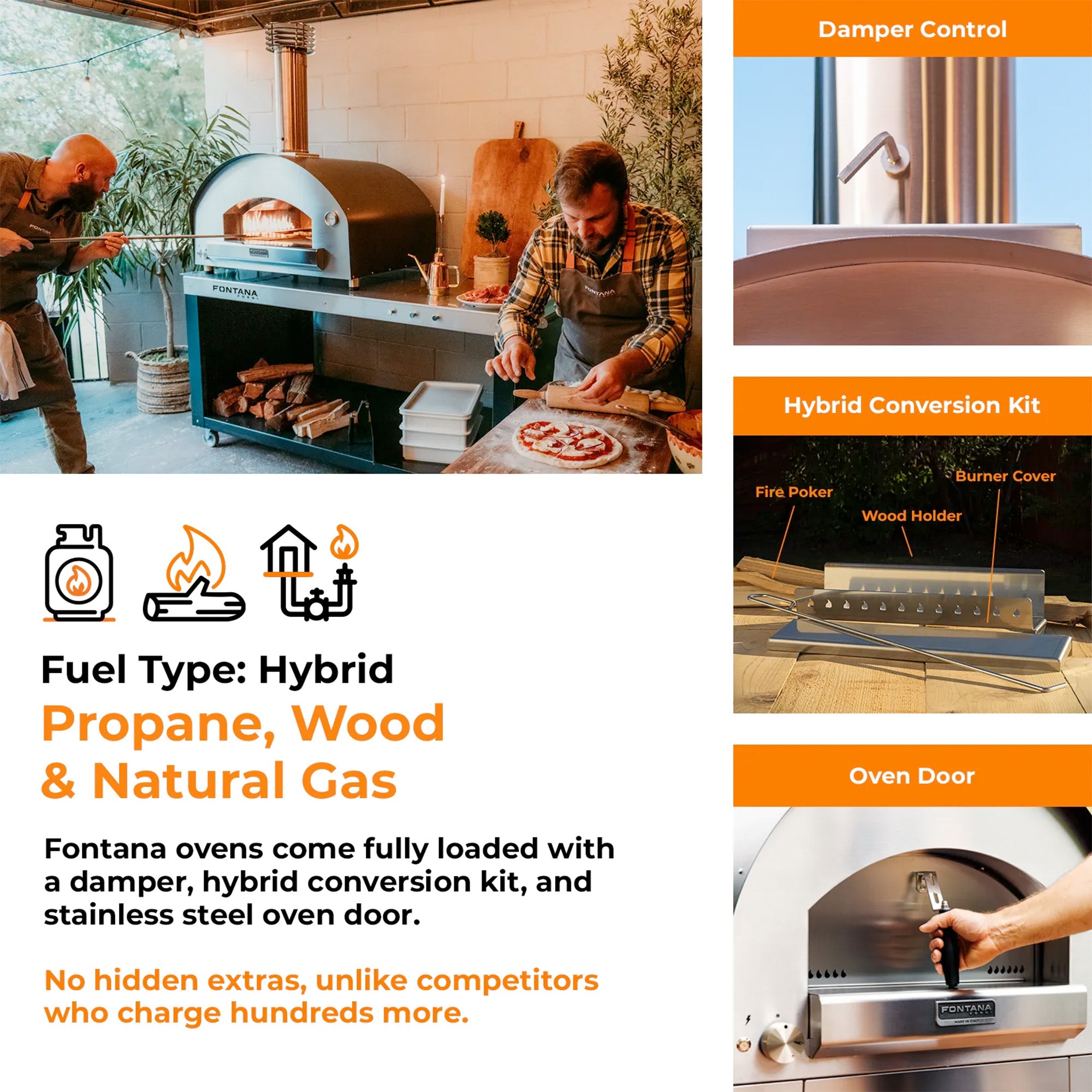 Fontana Margherita Hybrid Pizza Oven - Available in 2 Colours