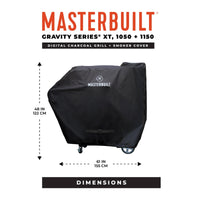 Masterbuilt Large Digital Charcoal Grill and Smoker Cover (Gravity XT, 1050, 1150)