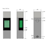 Rais Nexo 160 Gas Stove - Glass Door