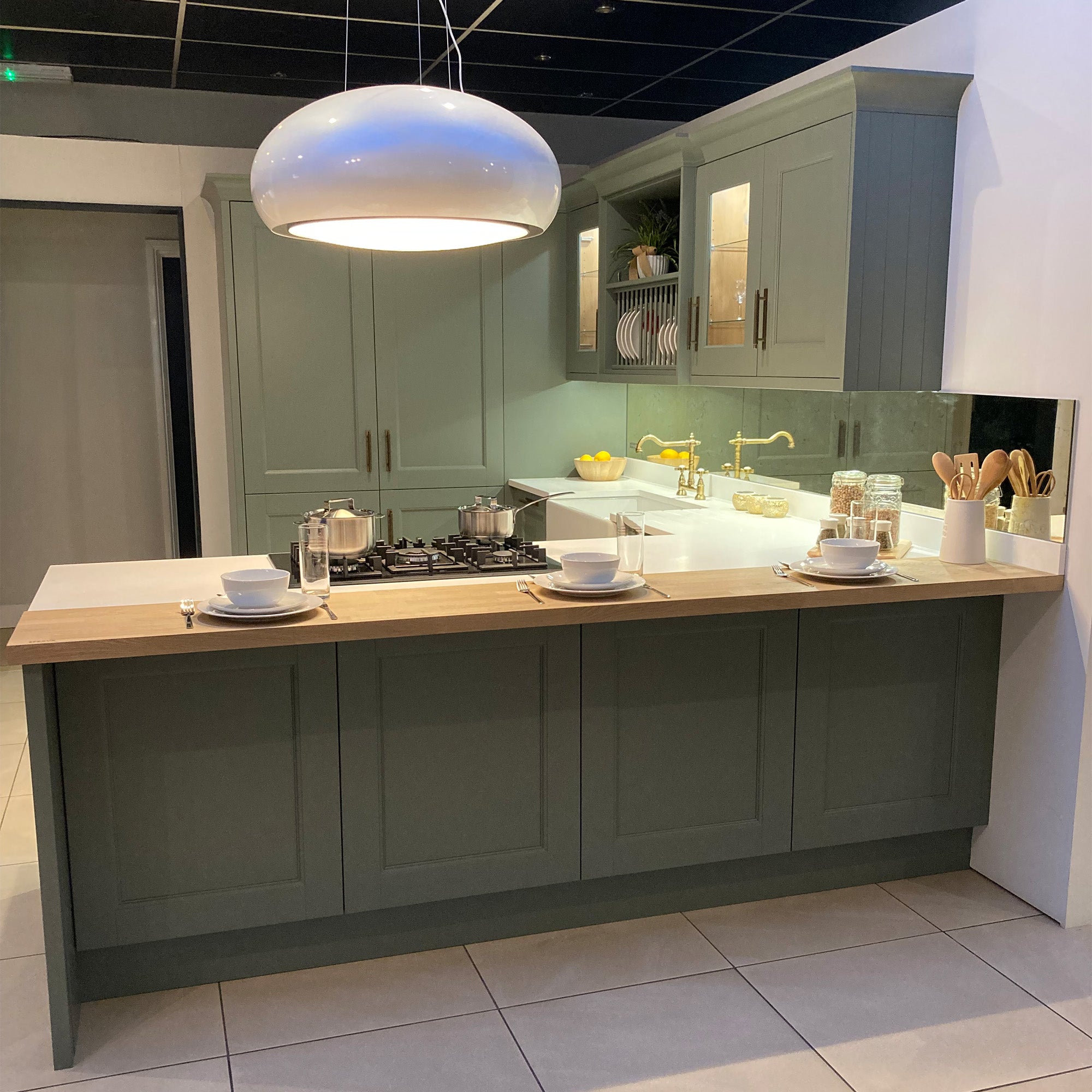 Omega Mackintosh Kitchen – Manor House in Botanical Green - Ex Display