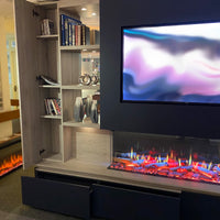 Gazco Onyx Fusion 150RW Electric Fire Presented in Morgen Contemporary Media Suite - Ex Display
