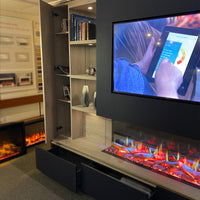 Gazco Onyx Fusion 150RW Electric Fire Presented in Morgen Contemporary Media Suite - Ex Display