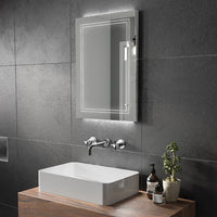 HIB Outline Portrait LED Illuminated Ambient Mirror With Heated Pads & Mirrored Sides
