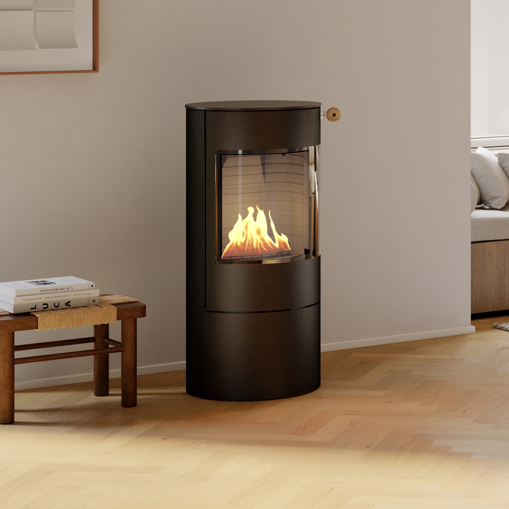 Rais Viva L 100 Bio Stove - Classic Steel Framed Door