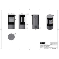 Rais Viva L 100 Bio Stove - Classic Steel Framed Door