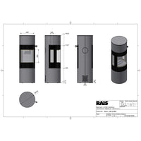 Rais Viva L 140 Bio Stove - Classic Steel Framed Door