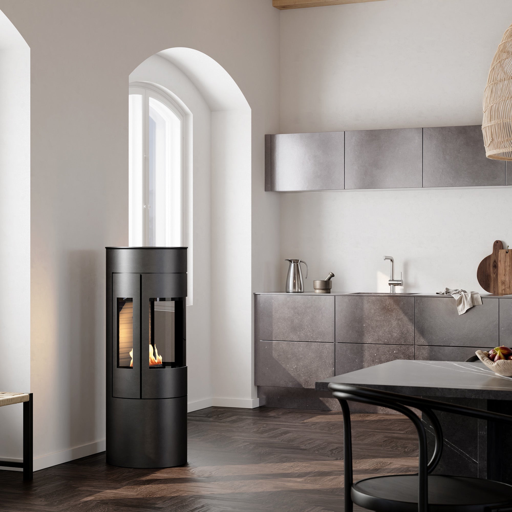 Rais Viva L 120 Bio Stove - Classic Steel Framed Door
