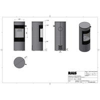Rais Viva L 120 Bio Stove - Classic Steel Framed Door