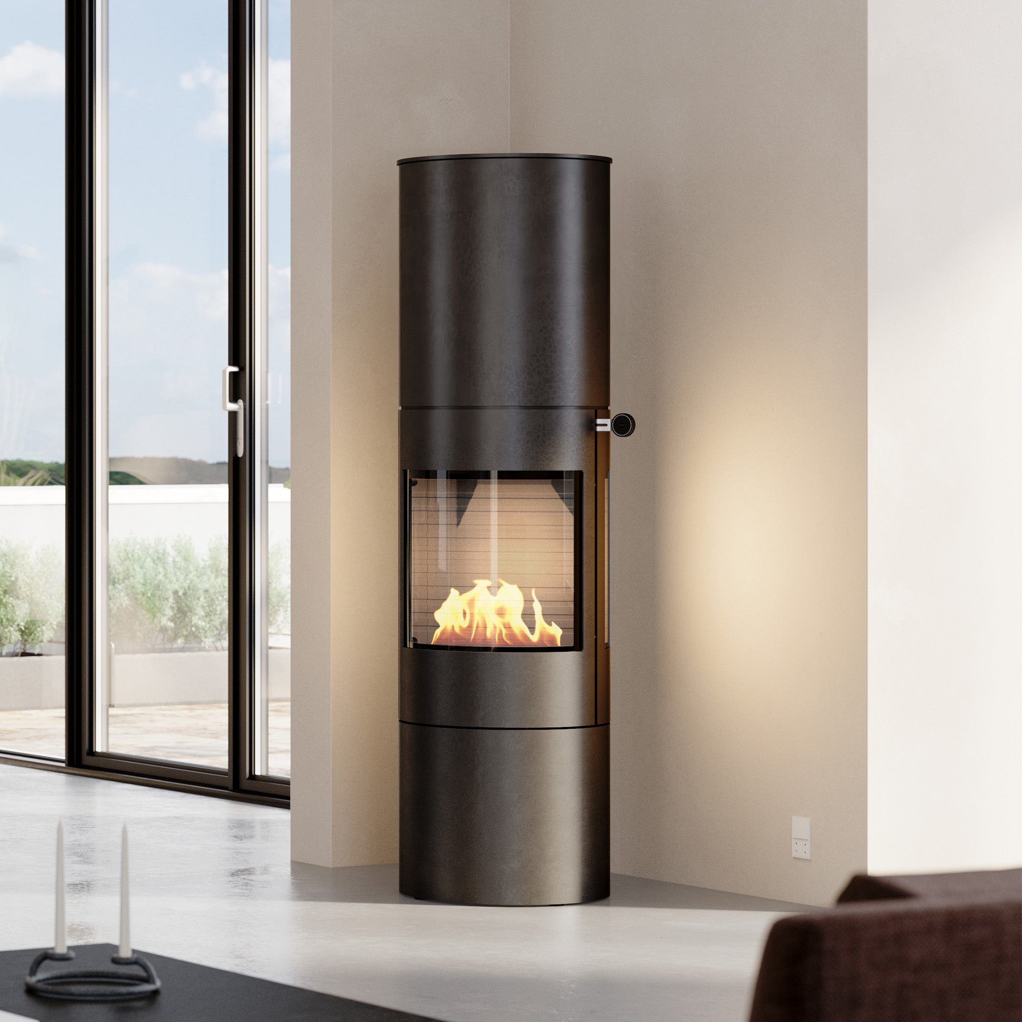 Rais Viva L 160 Bio Stove - Classic Steel Framed Door