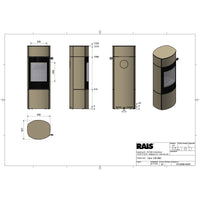 Rais Caro 130 Bio Stove - Glass Door