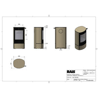 Rais Caro 90 Bio Stove - Classic Steel Framed Door