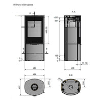 Rais Caro 110 Wood Burning Stove - Glass Door
