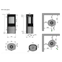 Rais Caro 110 Wood Burning Stove - Glass Door