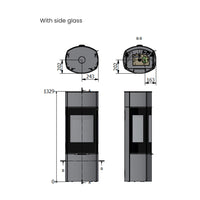 Rais Caro 130 Wood Burning Stove - Glass Door