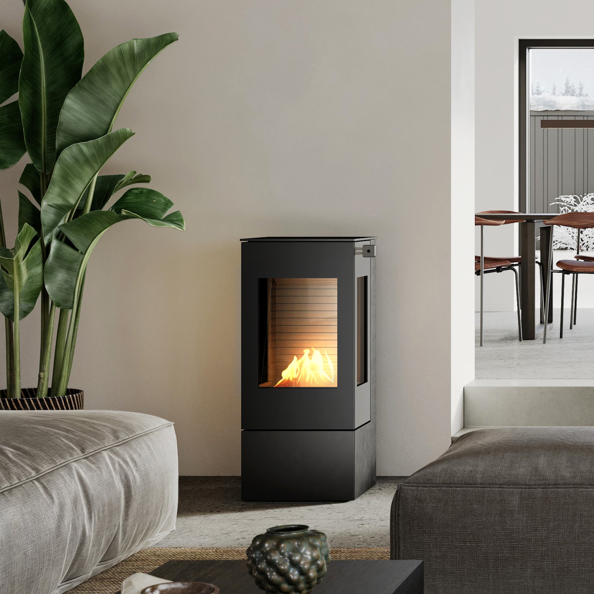 Rais Nexo 100 Bio Stove - Steel Framed Door