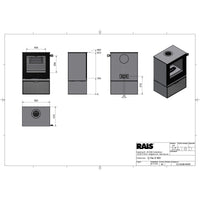 Rais Q-TEE 2 Bio Stove - Steel Framed Door