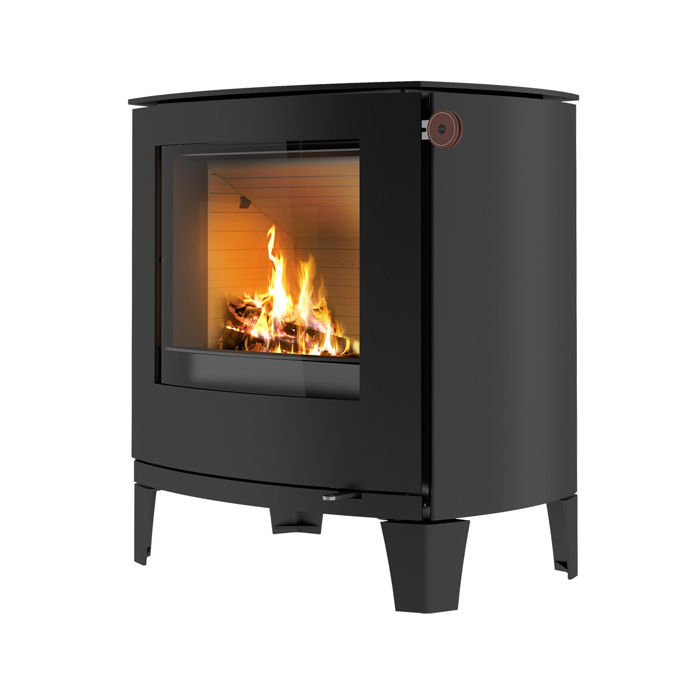 Rais Q-Tee 2 C (Curved Front) Wood Burning Stove - Black