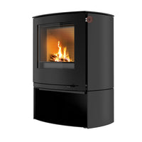 Rais Q-Tee 2 C (Curved Front) Wood Burning Stove - Black