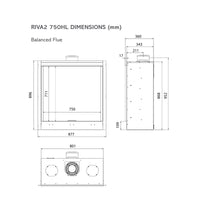 Gazco Riva2 750HL Inset Gas Fire - Balanced Flue - Natural Gas