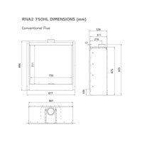 Gazco Riva2 750HL Inset Gas Fire - Conventional Flue - Natural Gas