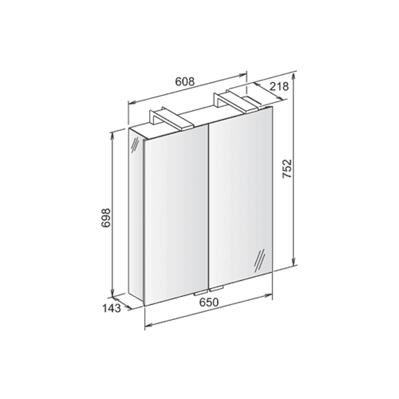 Keuco Mirror Cabinet, Keuco Royal Universe Mirror Cabinet 650 x 752mm