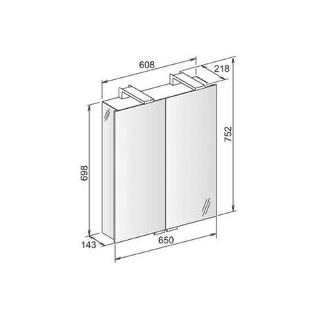 Keuco Mirror Cabinet, Keuco Royal Universe Mirror Cabinet 650 x 752mm