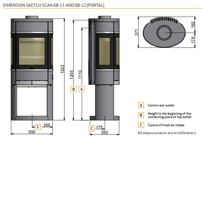 Scan 68 Open Base Wood Burning Stove