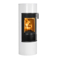 Scan 84-1 Wood Burning Stove - Gloss White, Glass Door, Black Handle