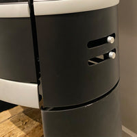 Scan 68-11 Black Open Base Wood Burning Stove With Side Windows - Ex Display