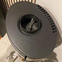 Scan 68-11 Black Open Base Wood Burning Stove With Side Windows - Ex Display