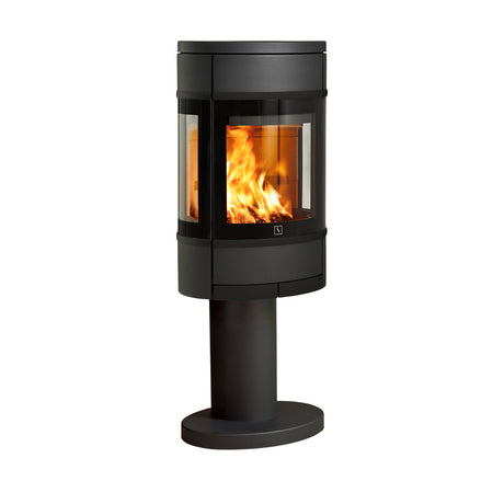 Scan 68-9 Black Pedestal Wood Burning Stove With Side Windows