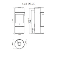 Scan 84-1 Wood Burning Stove - Gloss White, Glass Door, Black Handle