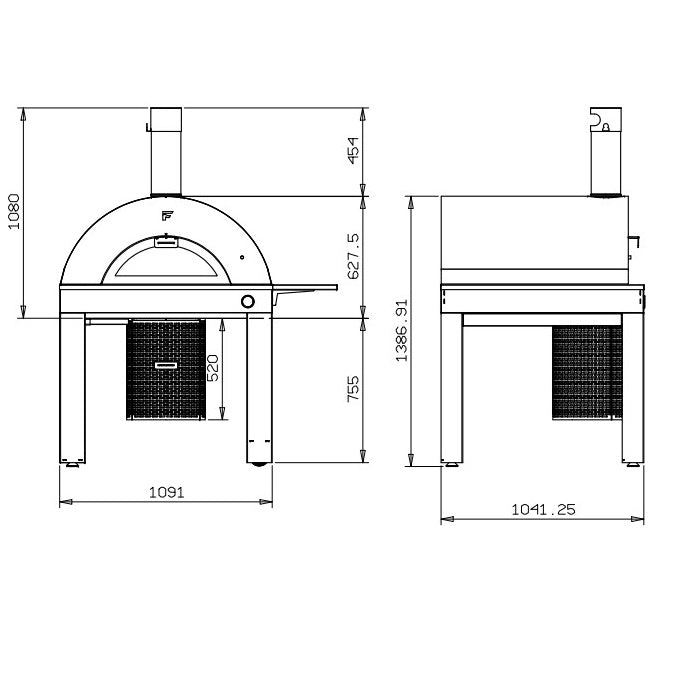 Fontana Bellagio Wood Fired Pizza Oven with Trolley