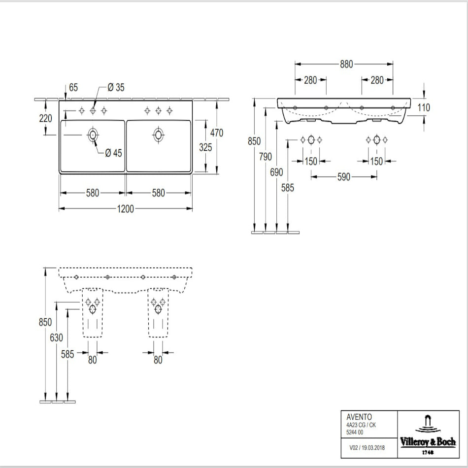 Villeroy & Boch Subway 2.0 Trap Cover - 315 x 200 x 290 mm