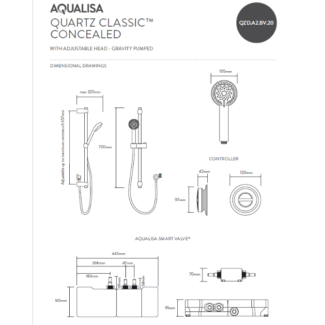 Aqualisa Quartz smart concealed digital shower