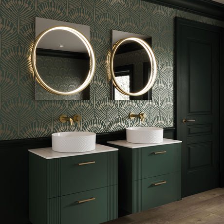 HIB Solas LED Illuminated Bathroom Mirror - With Heated Pads and Adjustable LED Temperature