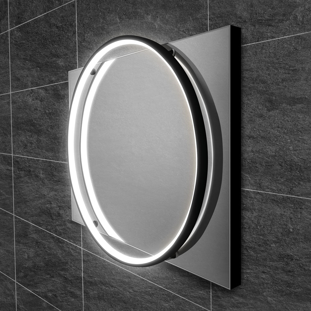 HIB Solas LED Illuminated Bathroom Mirror - With Heated Pads and Adjustable LED Temperature