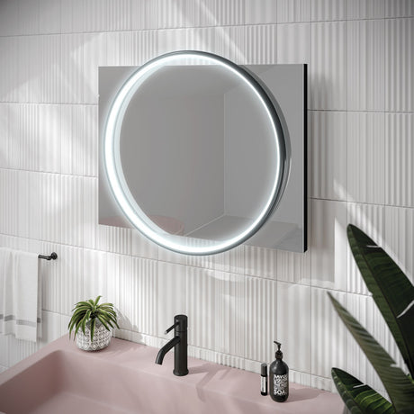 HIB Solas LED Illuminated Bathroom Mirror - With Heated Pads and Adjustable LED Temperature