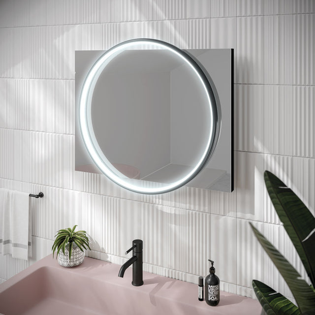 HIB Solas LED Illuminated Bathroom Mirror - With Heated Pads and Adjustable LED Temperature