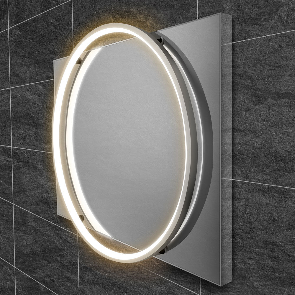 HIB Solas LED Illuminated Bathroom Mirror - With Heated Pads and Adjustable LED Temperature